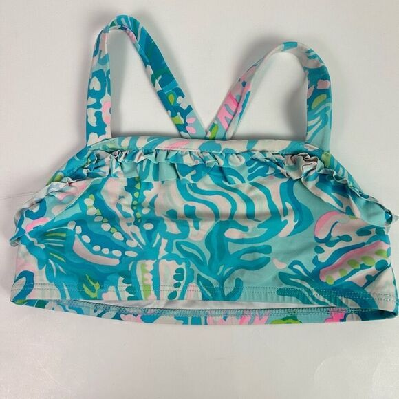 Lilly Pulitzer Girls Bikini Top size 6 Cross Back - Picture 1 of 4